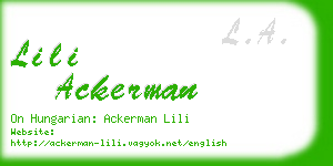lili ackerman business card